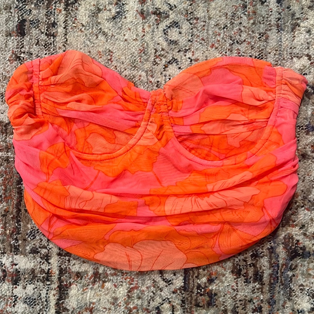 Zara Floral Underwire Crop Top